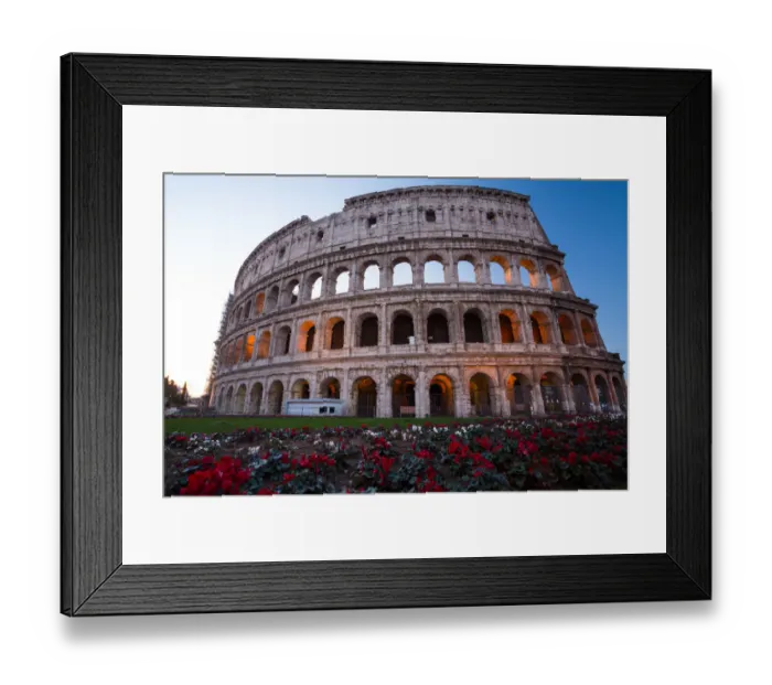 Framed Print : The Colosseum at sunrise in Rome, Italy