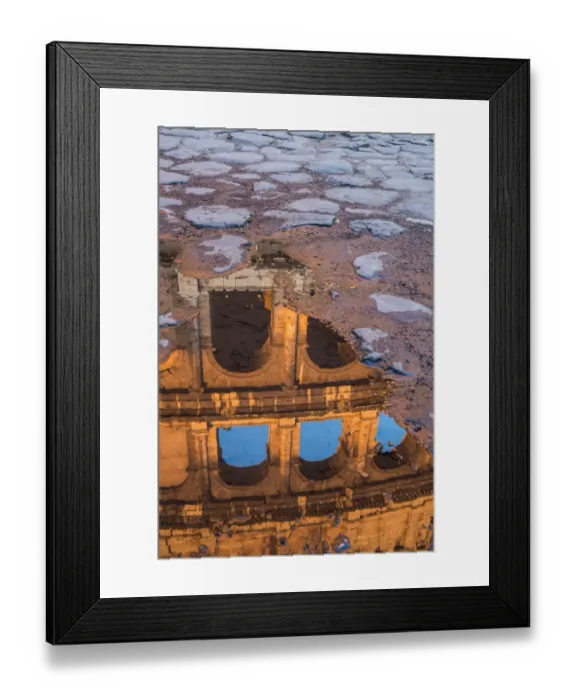 Framed Print : The Colosseum reflected in a puddle at sunrise in Rome, Italy Framed Print : The Colosseum reflected in a puddle at sunrise in Rome, Italy