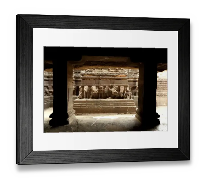 Framed Print : Kailasa Temple Plinth Framed Print : Kailasa Temple Plinth