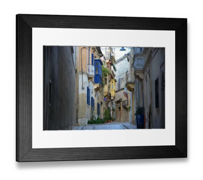 Framed Print : Street of Vittoriosa Malta Framed Print : Street of Vittoriosa Malta
