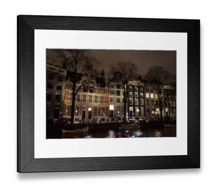 Framed Print : Herengracht at Night, Amsterdam, the Netherlands Framed Print : Herengracht at Night, Amsterdam, the Netherlands
