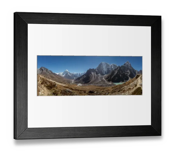 Framed Print : Panoramic view of Ama Dablam mountain Dzongla village Framed Print : Panoramic view of Ama Dablam mountain Dzongla village