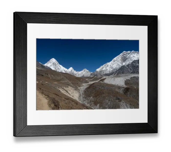 Framed Print : Trail between Dzongla village and Lobuche village, Everest region Framed Print : Trail between Dzongla village and Lobuche village, Everest region