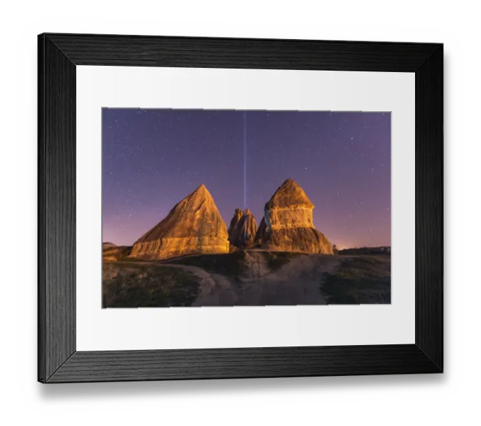 Framed Print : Chimney rocks of Goreme at night with stars Framed Print : Chimney rocks of Goreme at night with stars