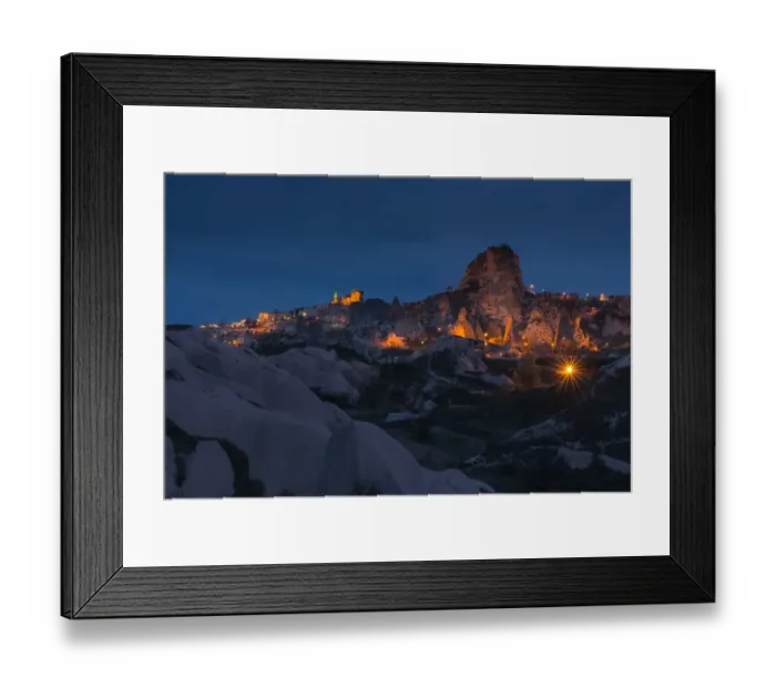Framed Print : Uchisar castle at night time Framed Print : Uchisar castle at night time