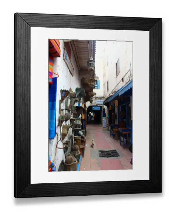 Framed Print : An alley in the souks of Essaouira Framed Print : An alley in the souks of Essaouira