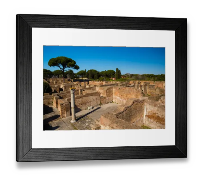 Framed Print : TheA viewpoint over the ruins of the Ancient Roman harbour city of Ostia Antica in Rome, Italy Framed Print : TheA viewpoint over the ruins of the Ancient Roman harbour city of Ostia Antica in Rome, Italy