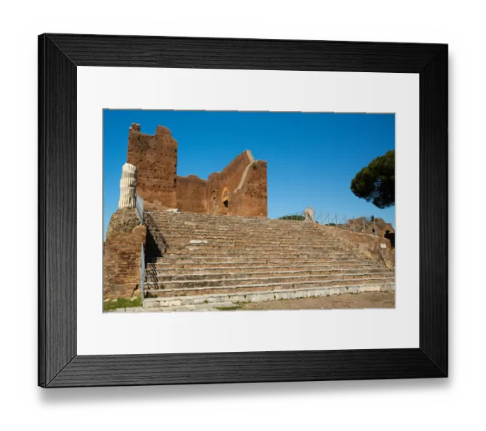 Framed Print : The Forum in the ruins of the Ancient Roman harbour city of Ostia Antica in Rome, Italy Framed Print : The Forum in the ruins of the Ancient Roman harbour city of Ostia Antica in Rome, Italy
