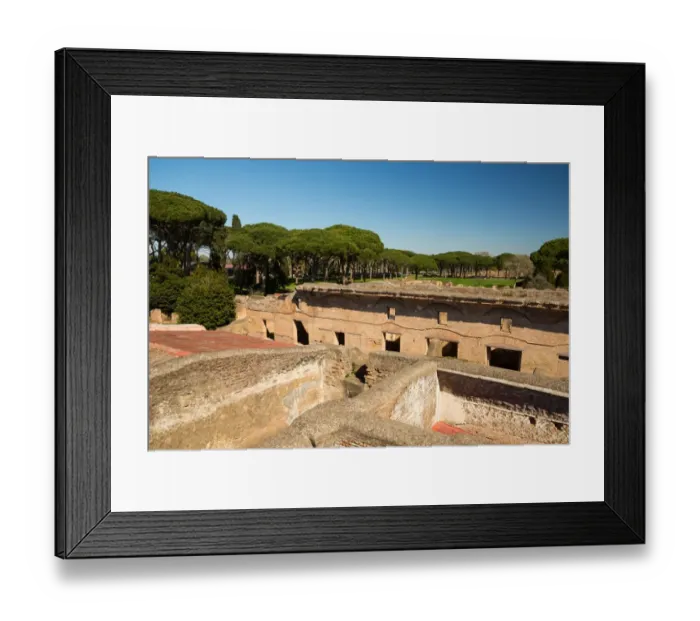 Framed Print : A viewpoint over the ruins of the Ancient Roman harbour city of Ostia Antica in Rome, Italy Framed Print : A viewpoint over the ruins of the Ancient Roman harbour city of Ostia Antica in Rome, Italy