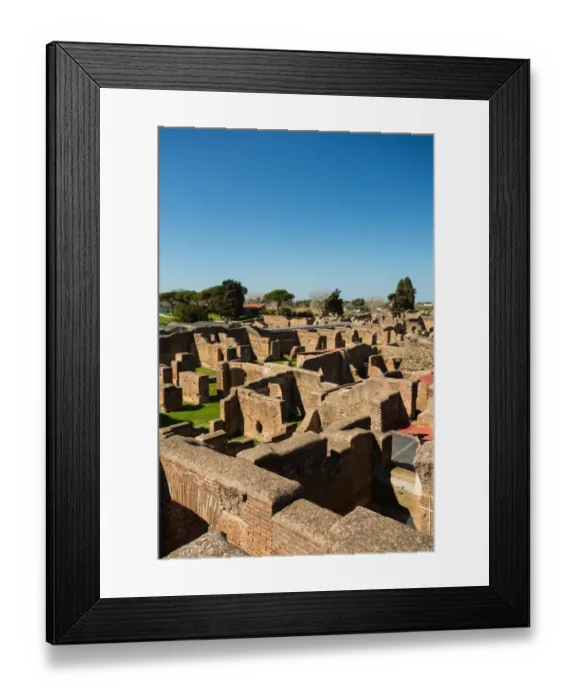 Framed Print : A viewpoint over the ruins of the Ancient Roman harbour city of Ostia Antica in Rome, Italy Framed Print : A viewpoint over the ruins of the Ancient Roman harbour city of Ostia Antica in Rome, Italy