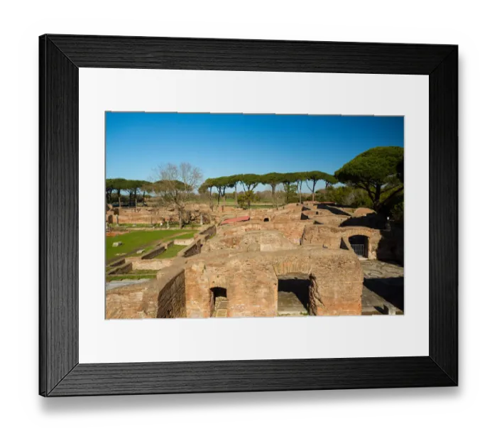 Framed Print : A viewpoint over the ruins of the Ancient Roman harbour city of Ostia Antica in Rome, Italy Framed Print : A viewpoint over the ruins of the Ancient Roman harbour city of Ostia Antica in Rome, Italy