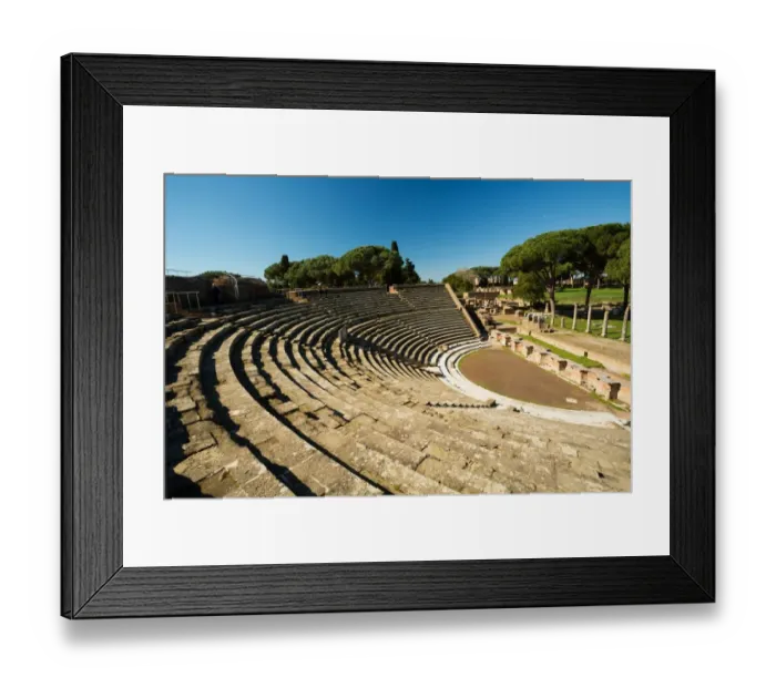 Framed Print : The theatre in the Ancient Roman harbour city of Ostia Antica in Rome, Italy Framed Print : The theatre in the Ancient Roman harbour city of Ostia Antica in Rome, Italy