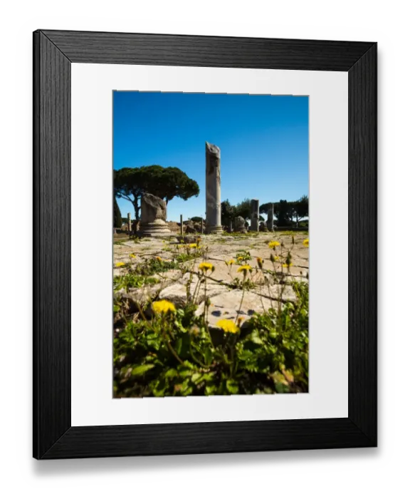 Framed Print : The ruins of the Forum in the Ancient Roman harbour city of Ostia Antica in Rome, Italy Framed Print : The ruins of the Forum in the Ancient Roman harbour city of Ostia Antica in Rome, Italy