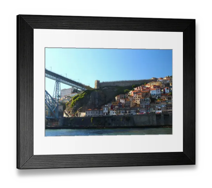 Framed Print : Don LuAis I bridge and Muralha Fernandina in Porto Framed Print : Don LuAis I bridge and Muralha Fernandina in Porto