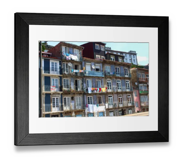 Framed Print : Houses in the Ribeira district of Porto Framed Print : Houses in the Ribeira district of Porto