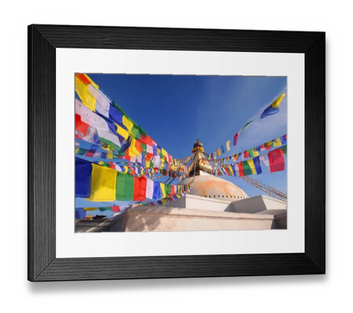 Framed Print : Colorful flags at boudhanath stupa kathmandu, Nepal Framed Print : Colorful flags at boudhanath stupa kathmandu, Nepal
