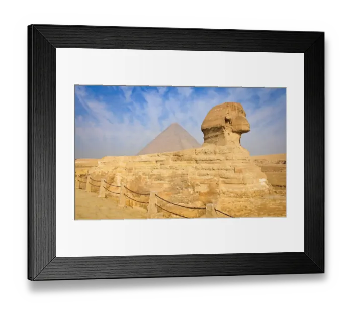 Framed Print : The Great Sphinx in front of the the Great Pyramid of Giza Framed Print : The Great Sphinx in front of the the Great Pyramid of Giza