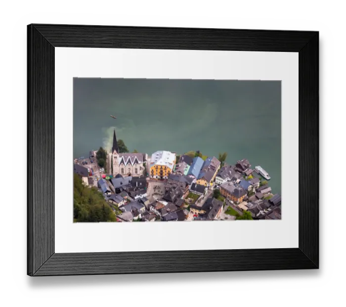 Framed Print : Birds Eye View of Hallstatt Framed Print : Birds Eye View of Hallstatt