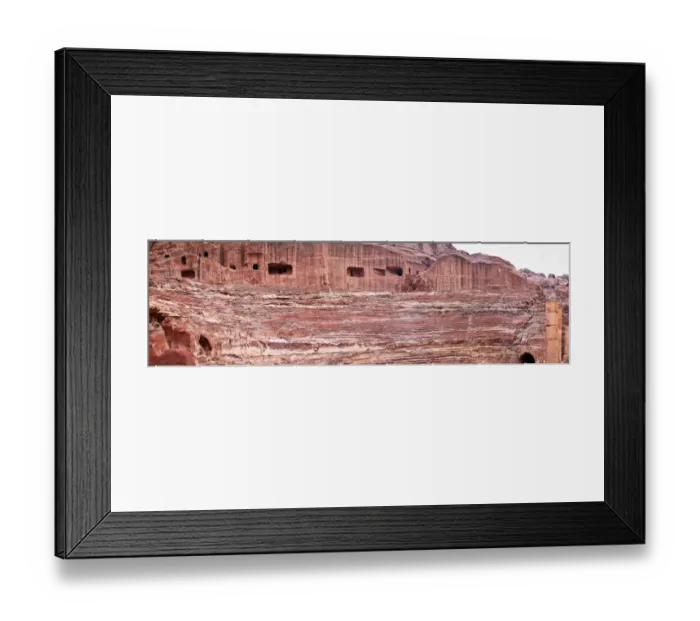 Framed Print : Petra Archaelogical site - Wide angle view of Theatre