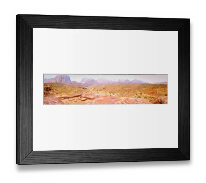 Framed Print : Panoramic view of Petra Archaeological site towards Colannanded Street Framed Print : Panoramic view of Petra Archaeological site towards Colannanded Street