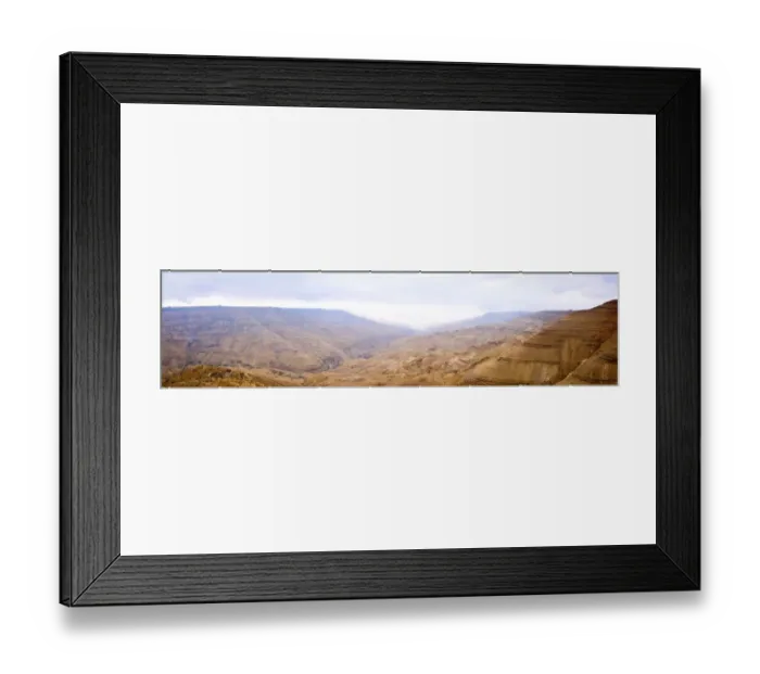 Framed Print : Stunning panoramic view of Wadi Mujib, Dana nature reserve Framed Print : Stunning panoramic view of Wadi Mujib, Dana nature reserve