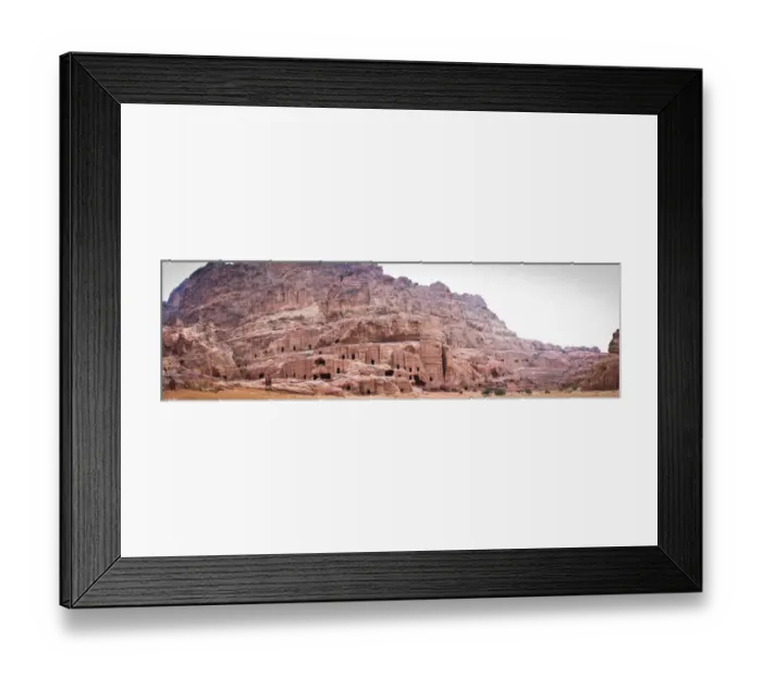 Framed Print : Panoramic view of Petra site- Street of Facades Framed Print : Panoramic view of Petra site- Street of Facades