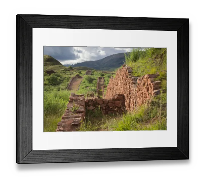 Framed Print : View of Archaeological ruins of Pikillacta in Peru Framed Print : View of Archaeological ruins of Pikillacta in Peru