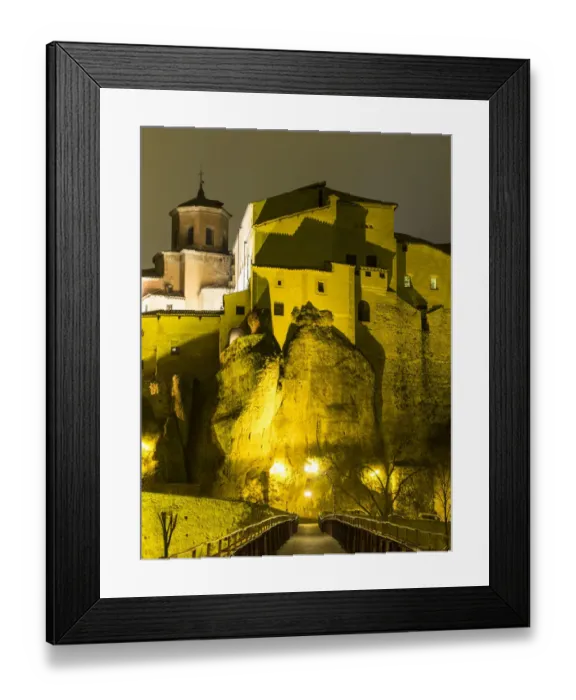 Framed Print : Hanging houses illuminated in the night, Cuenca, Castilla La Mancha, Spain Framed Print : Hanging houses illuminated in the night, Cuenca, Castilla La Mancha, Spain