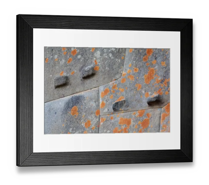 Framed Print : Wall, stone work at Ollantaytambo ruins, Peru
