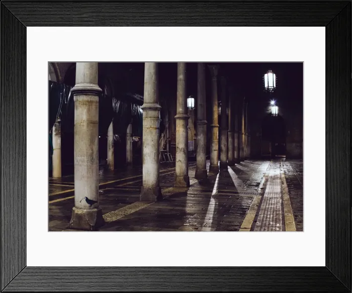 Framed Print : Campo delle Beccarie square in Venice at night