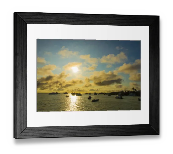 Framed Print : Sunset at Santa Cruz, Galapagos