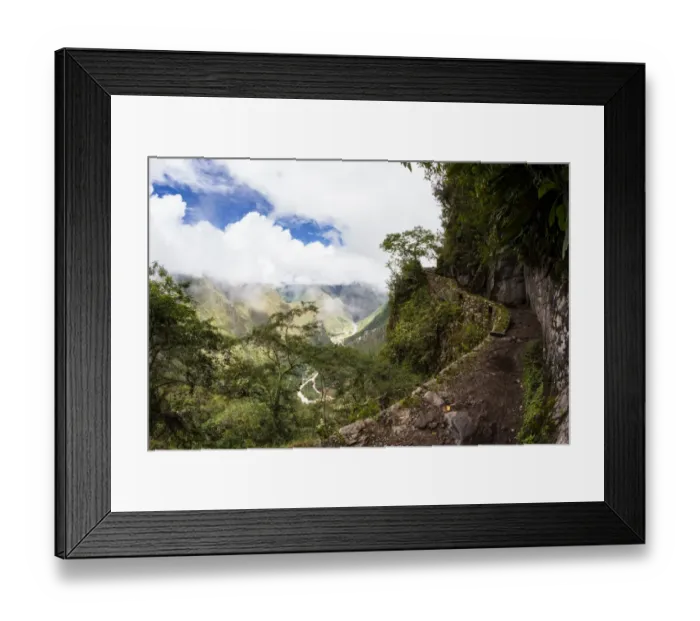 Framed Print : Inca trail to bridge in Machu Picchu Framed Print : Inca trail to bridge in Machu Picchu