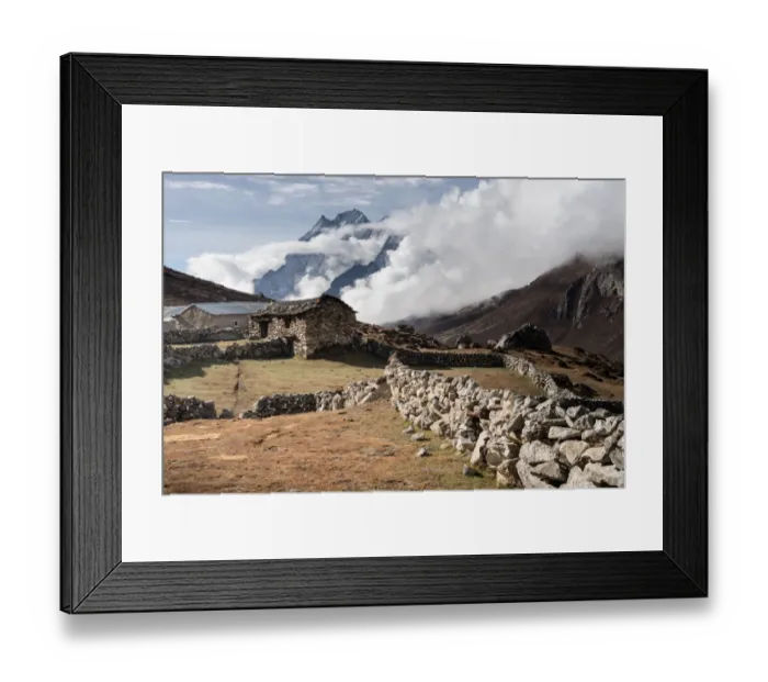 Framed Print : Lumde village in the morning, Everest region Framed Print : Lumde village in the morning, Everest region