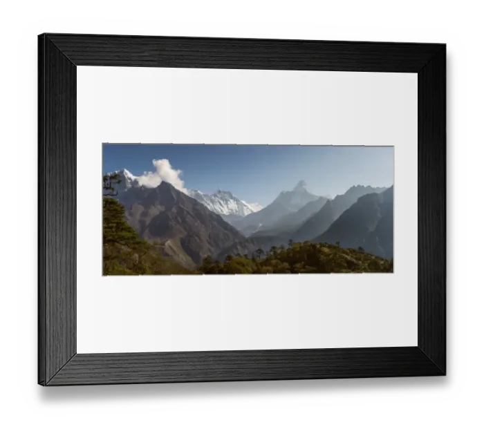 Framed Print : Panoramic view of Taboche, Everest, Lhotse, and Ama Dablam mountai peak, Everest region Framed Print : Panoramic view of Taboche, Everest, Lhotse, and Ama Dablam mountai peak, Everest region