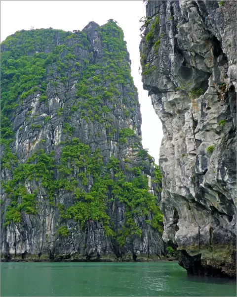 Cliffs near Vung Vieng floating fishing village, Ha Long Bay