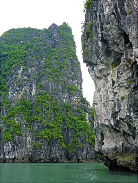 Cliffs near Vung Vieng floating fishing village, Ha Long Bay