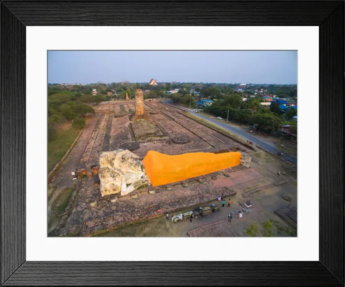 Framed Print : Thailand, Ayutthaya, lying Buddha statue at Wat Lokayasutharam Framed Print : Thailand, Ayutthaya, lying Buddha statue at Wat Lokayasutharam