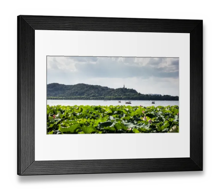 Framed Print : Scenic view of the West Lake in Summer, Hangzhou, Zhejiang, China Framed Print : Scenic view of the West Lake in Summer, Hangzhou, Zhejiang, China