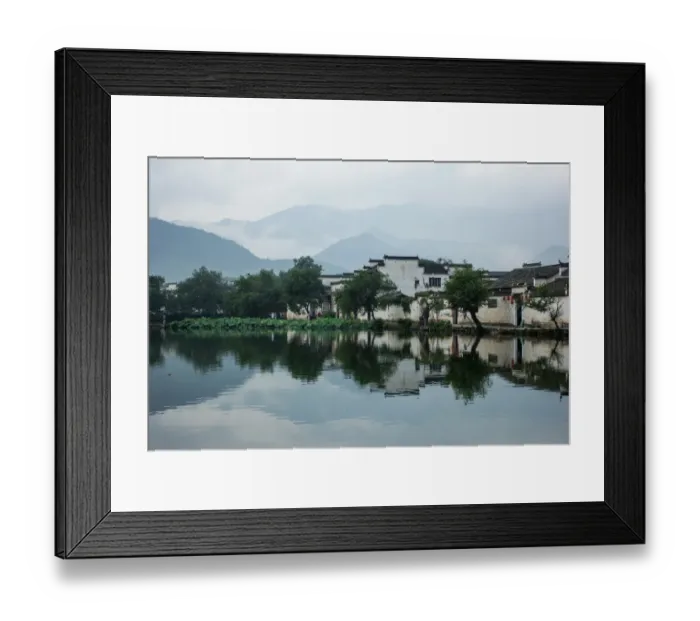 Framed Print : Hongcun Ancient Village in foggy, Huangshan, Anhui, China Framed Print : Hongcun Ancient Village in foggy, Huangshan, Anhui, China