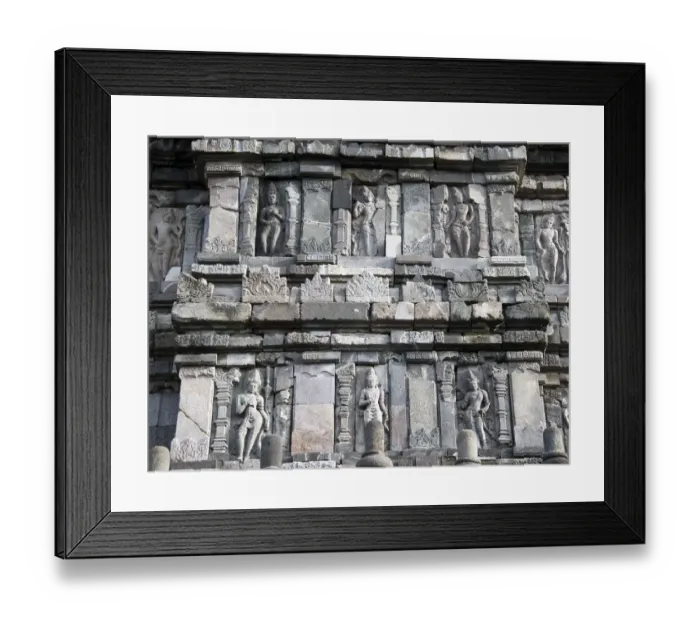 Framed Print : Detail of sculptural decorations, Prambanan temple compound, Java, Indonesia Framed Print : Detail of sculptural decorations, Prambanan temple compound, Java, Indonesia