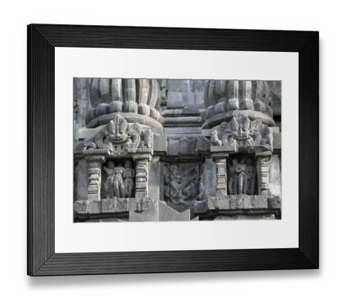 Framed Print : Detail of sculptural decorations, Prambanan temple compound, Java, Indonesia Framed Print : Detail of sculptural decorations, Prambanan temple compound, Java, Indonesia