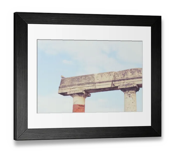 Framed Print : Column. Roman Forum. Pompeii. Naples