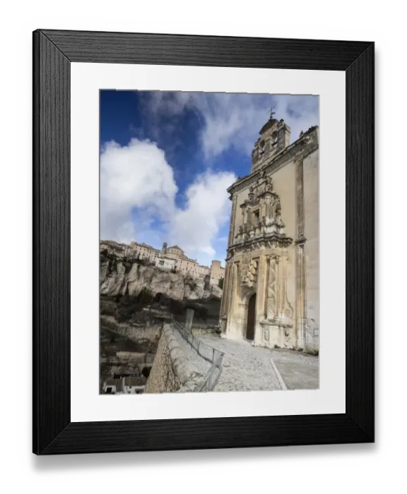 Framed Print : Sight of San Pauls convent and on the rocks of a ravine the city of Cuenca