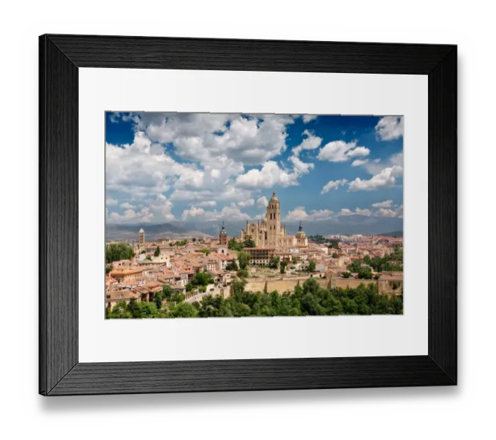 Framed Print : View over historic centre and cathedral in Segovia, Spain Framed Print : View over historic centre and cathedral in Segovia, Spain