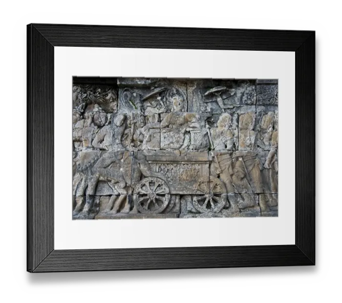 Framed Print : Detail in Bas-relief Carvings Depicting Scenes from Life of Buddha, Borobudur, Java, Indonesia Framed Print : Detail in Bas-relief Carvings Depicting Scenes from Life of Buddha, Borobudur, Java, Indonesia
