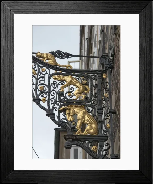Framed Print : Town Musicians of Bremen street decoration, Bremen, Germany Framed Print : Town Musicians of Bremen street decoration, Bremen, Germany