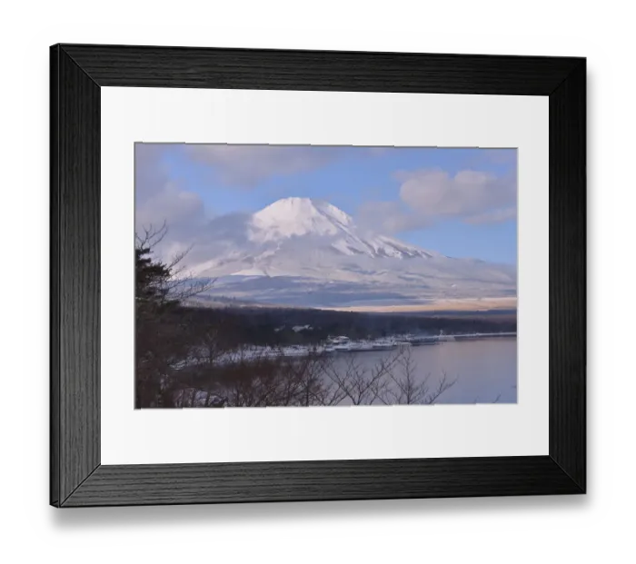 Framed Print : Mt Fuji and Yamanaka Lake in Winter Framed Print : Mt Fuji and Yamanaka Lake in Winter