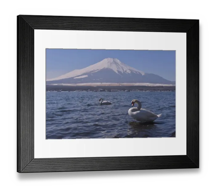 Framed Print : Mt Fuji and Yamanaka Lake in Winter Framed Print : Mt Fuji and Yamanaka Lake in Winter