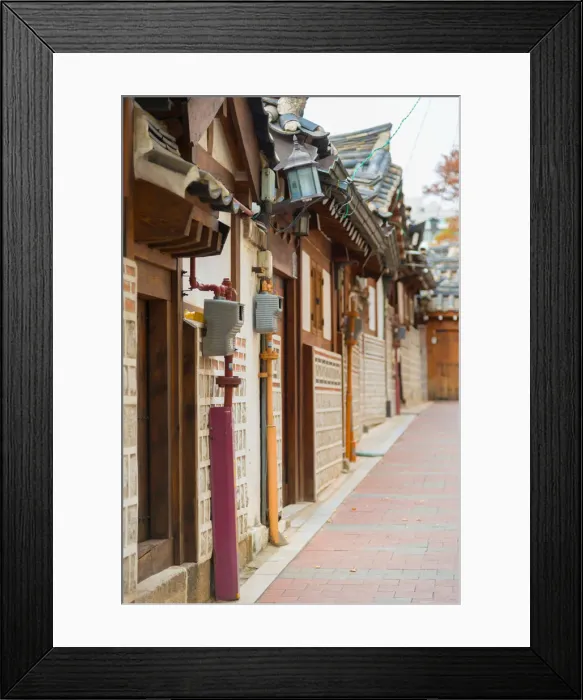 Framed Print : Old Traditional Korean Style Houses in Bukchon Hanok Village Framed Print : Old Traditional Korean Style Houses in Bukchon Hanok Village