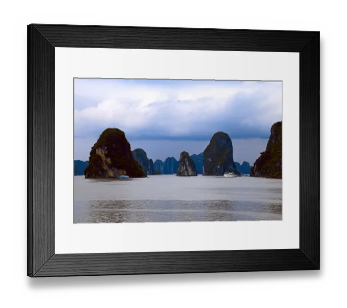 Framed Print : Dramatic karst formations of Halong Bay, Vietnam Framed Print : Dramatic karst formations of Halong Bay, Vietnam